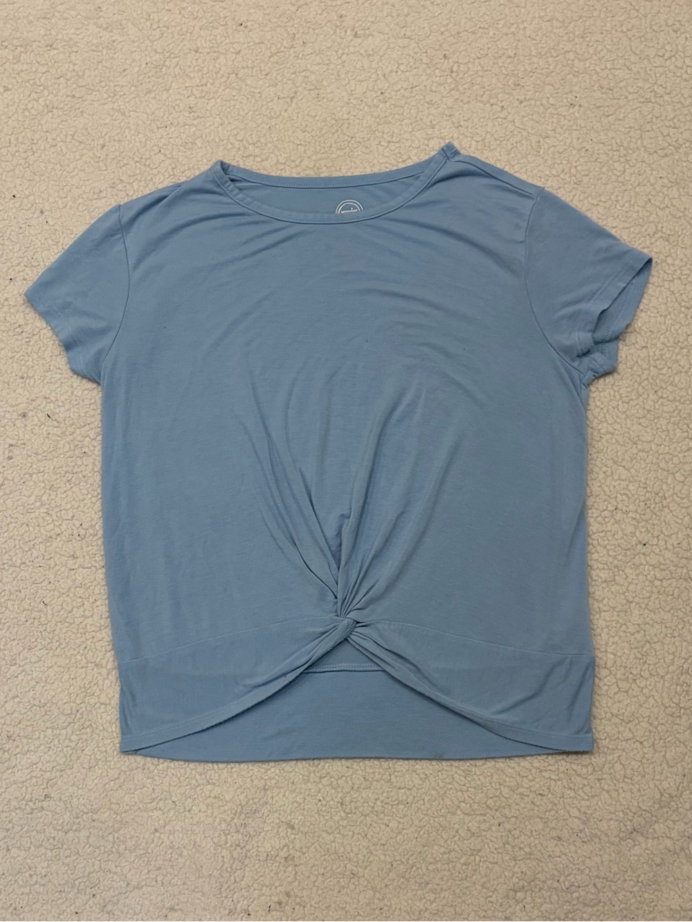 Wonder Nation Dusty Blue Front-Knot T-Shirt (Size L / 10-12)